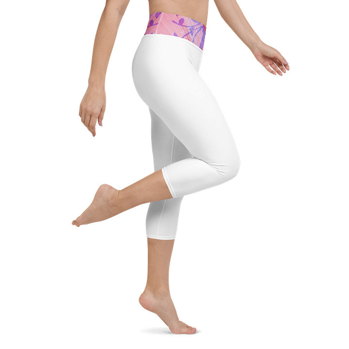 Paradise Breeze White Yoga Capri Leggings product image (1)