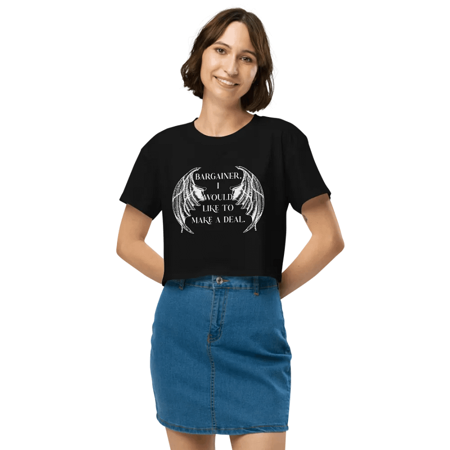 Bargainer Calling Card Women's Premium Crop Top product image (5)