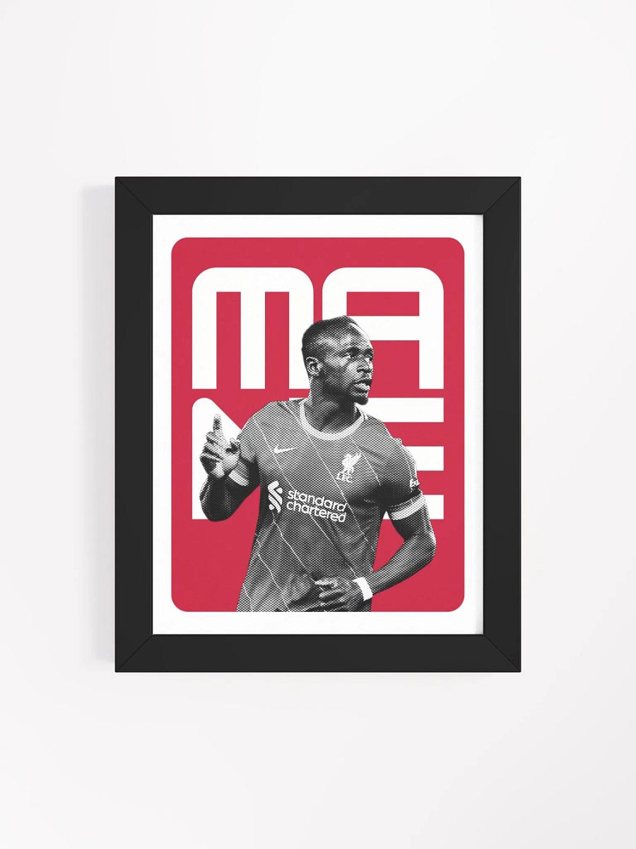 Sadio Mané BW Liverpool Name Art Framed Print product image (4)