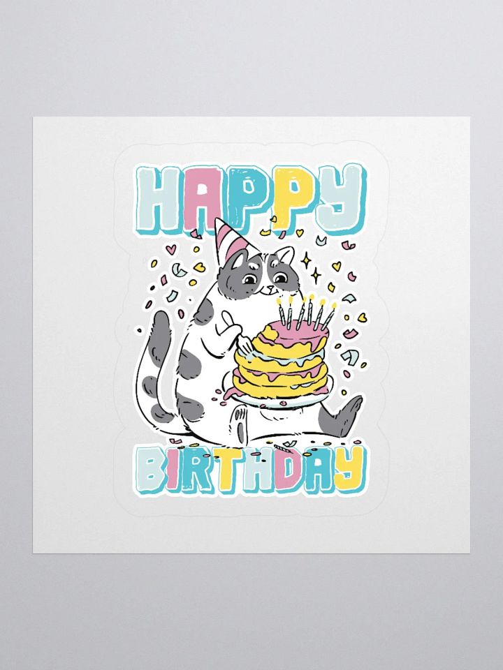 Happy Birthday (Cat With Cake) Sticker product image (1)