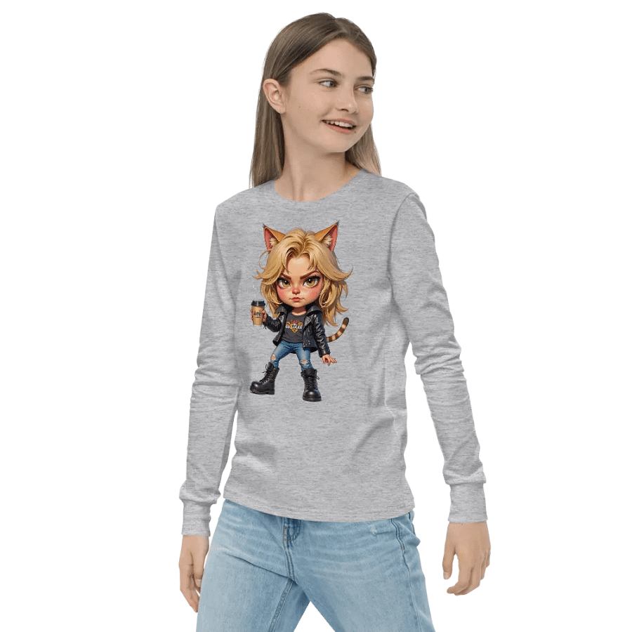 Fierce Feline Coffee Lover Youth T-Shirt product image (22)