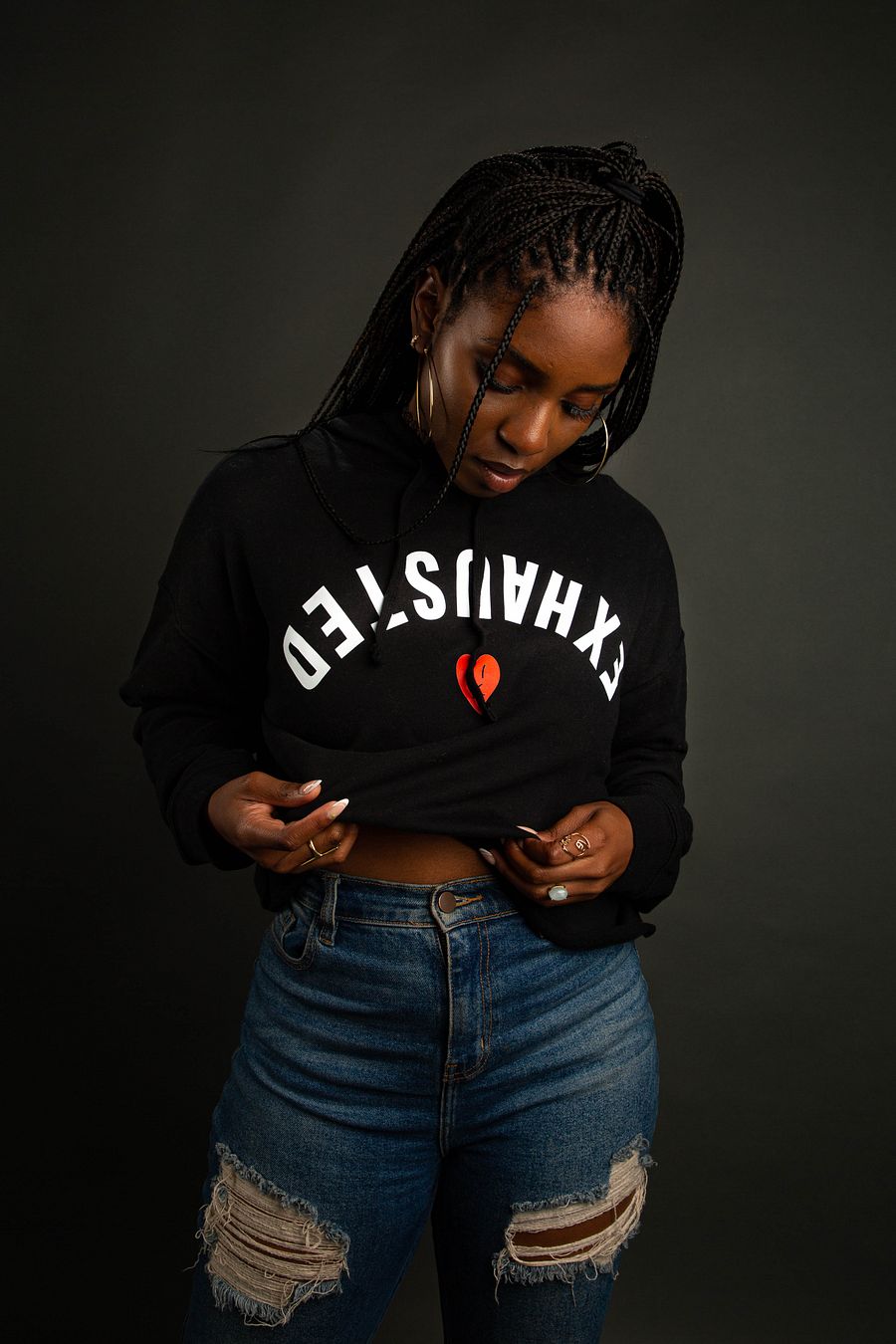 Exhausted Heart Crop Hoodie product image (5)