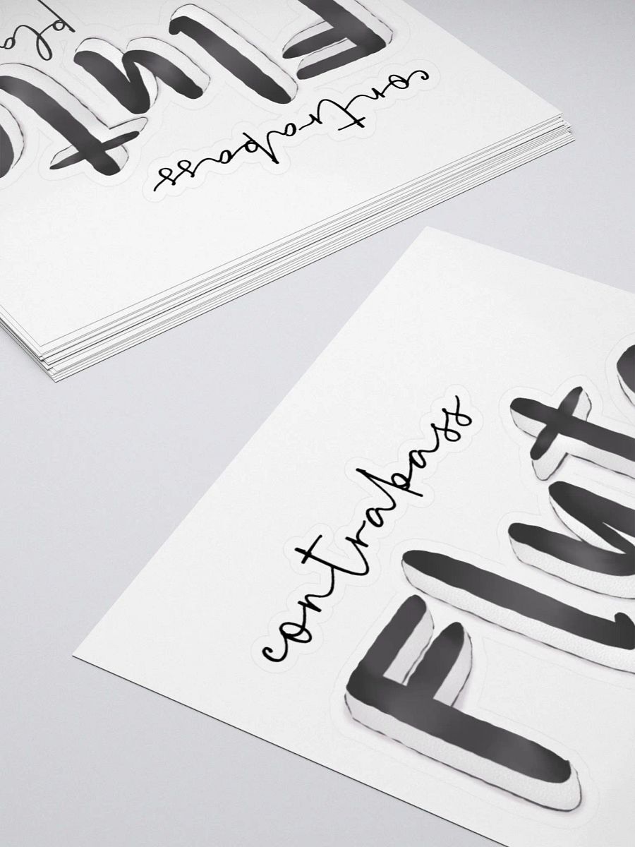 3D Contrabass Flute Player Typography Sticker product image (4)