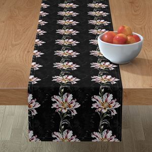 Seamless Pattern - Pink and White Flowers in Vertical Stripes on Black and Gray product image (8)