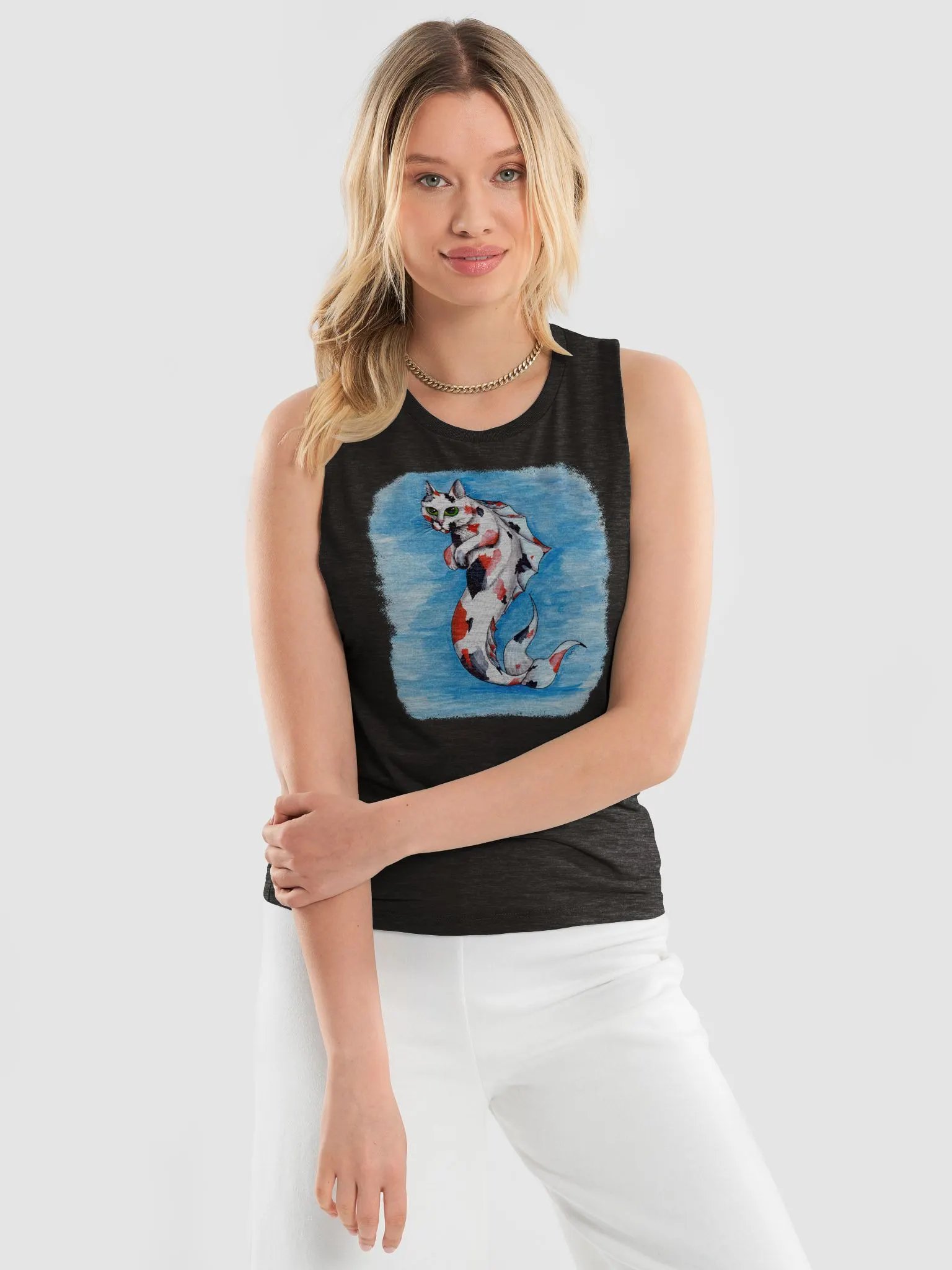 Mermeow Calico Tank Top W product image (18)