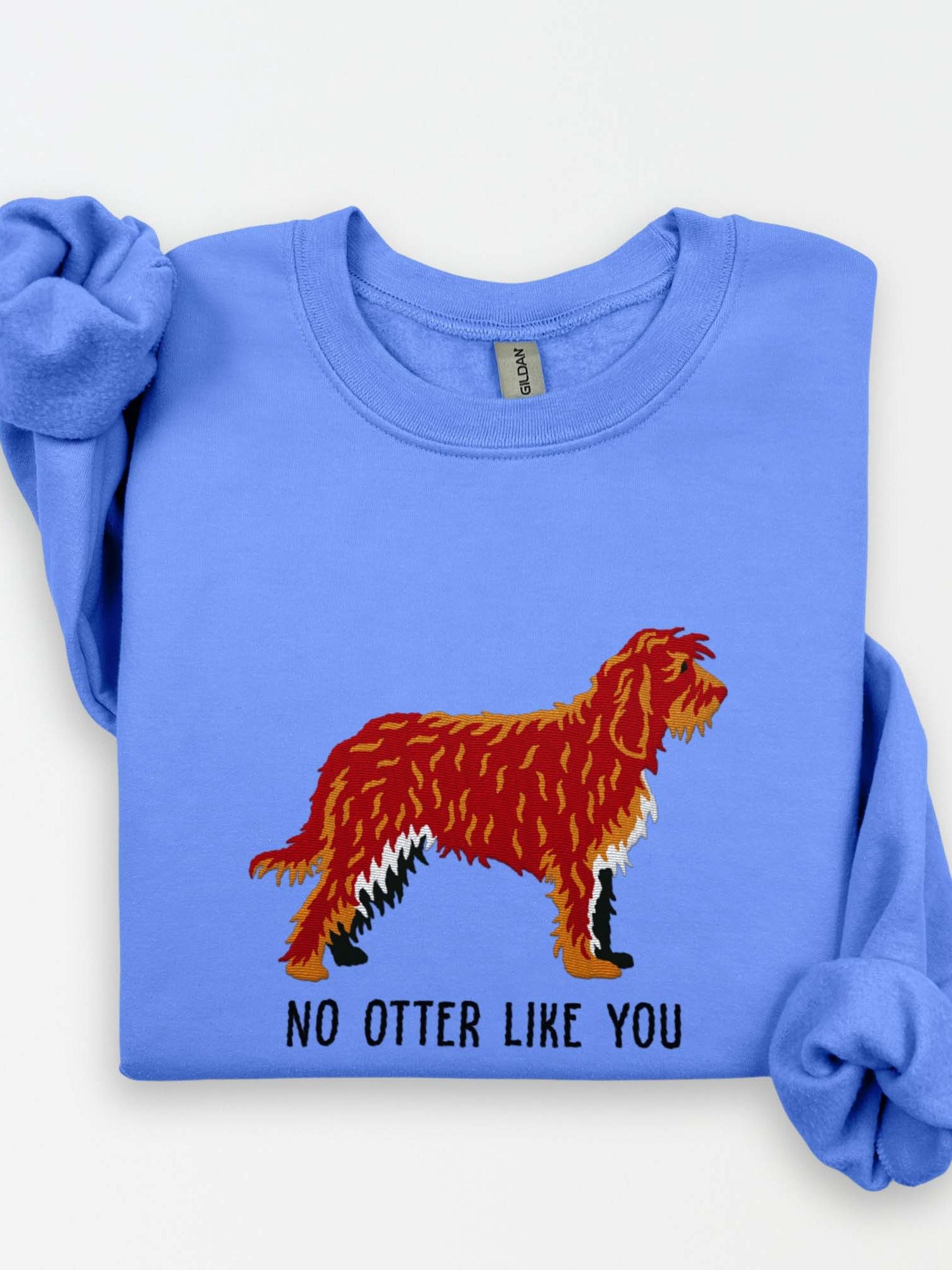 No Otter Like You Sweatshirt (Embroidered) of an Otterhound(Chocolate) product image (1)