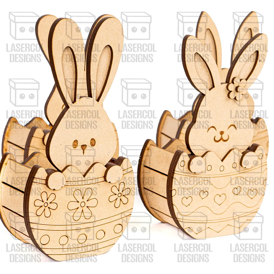 Easter Bunny Egg Basket (5 Styles) - Laser Cut Files product image (10)