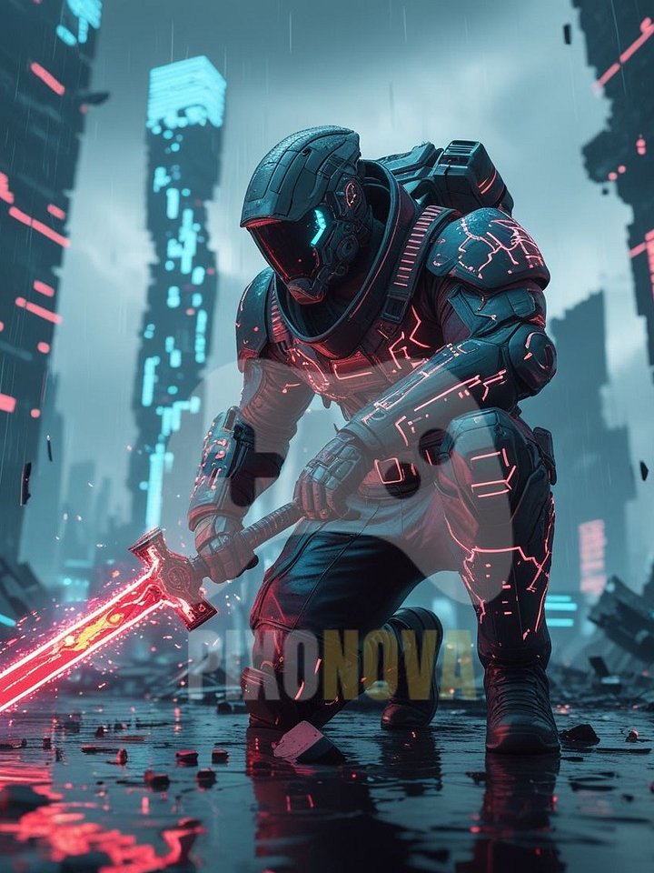 Final Respawn Protocol – Square Cyberpunk Artwork (4 Versions, PNG & PDF, 1120x1120 px) product image (2)