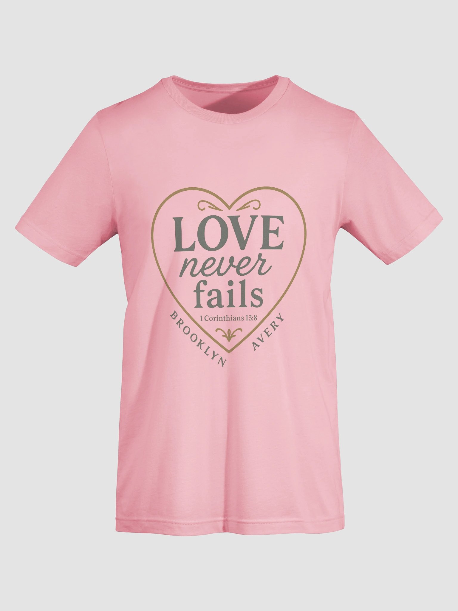 Love Never Fails Heart T-Shirt product image (7)