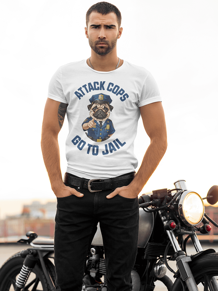 Unapologetic Truth: "Attack Cops Go to Jail" Tee - Blue Ink product image (1)