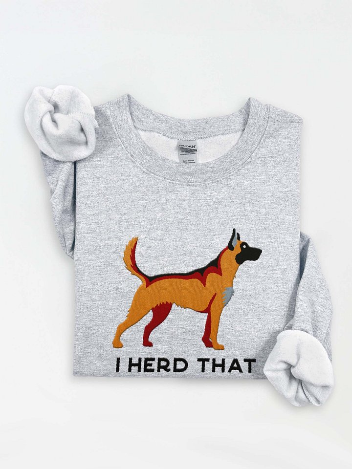 I Herd That Sweatshirt (Embroidered) of a Dutch Shepherd(Tan) product image (1)