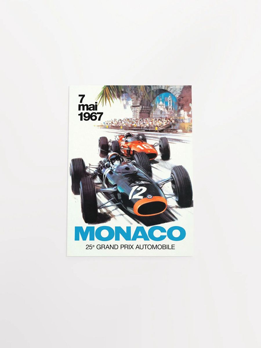 Monaco Vintage F1 Grand Prix, 1967 poster — Vintage Formula 1 poster, Monaco Grand Prix poster, retro travel poster, retro travel art product image (10)