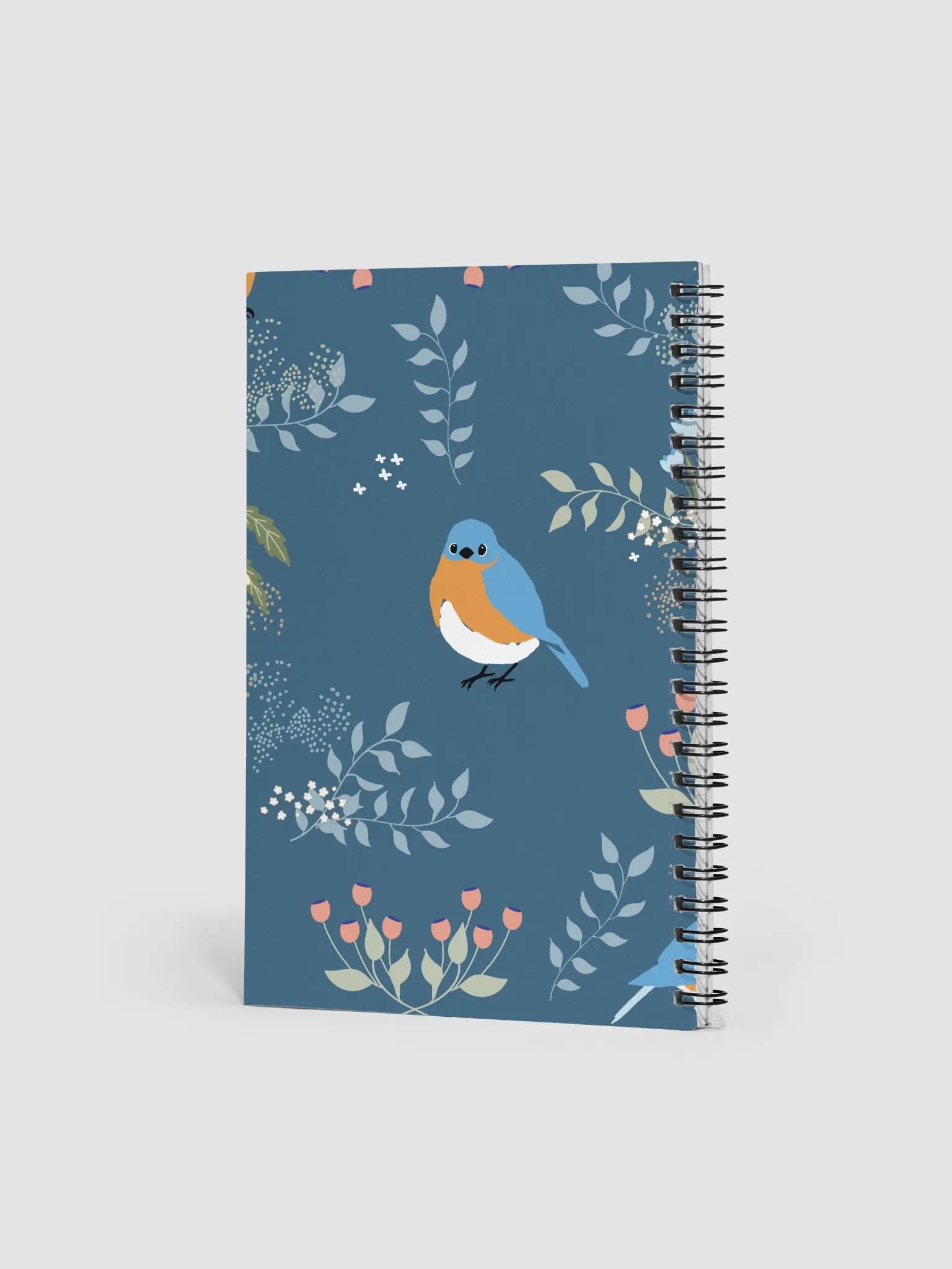 Bluebird & Flower Dot Grid Spiral Notebook product image (5)