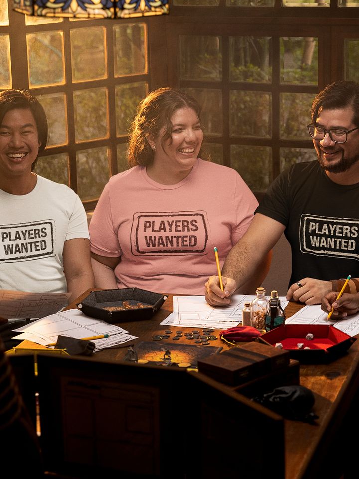 Players Wanted Board Game Shirt on Pink (Board Game Gift, Nerdy Geeky Shirt for Board Game Convention GenCon) product image (2)