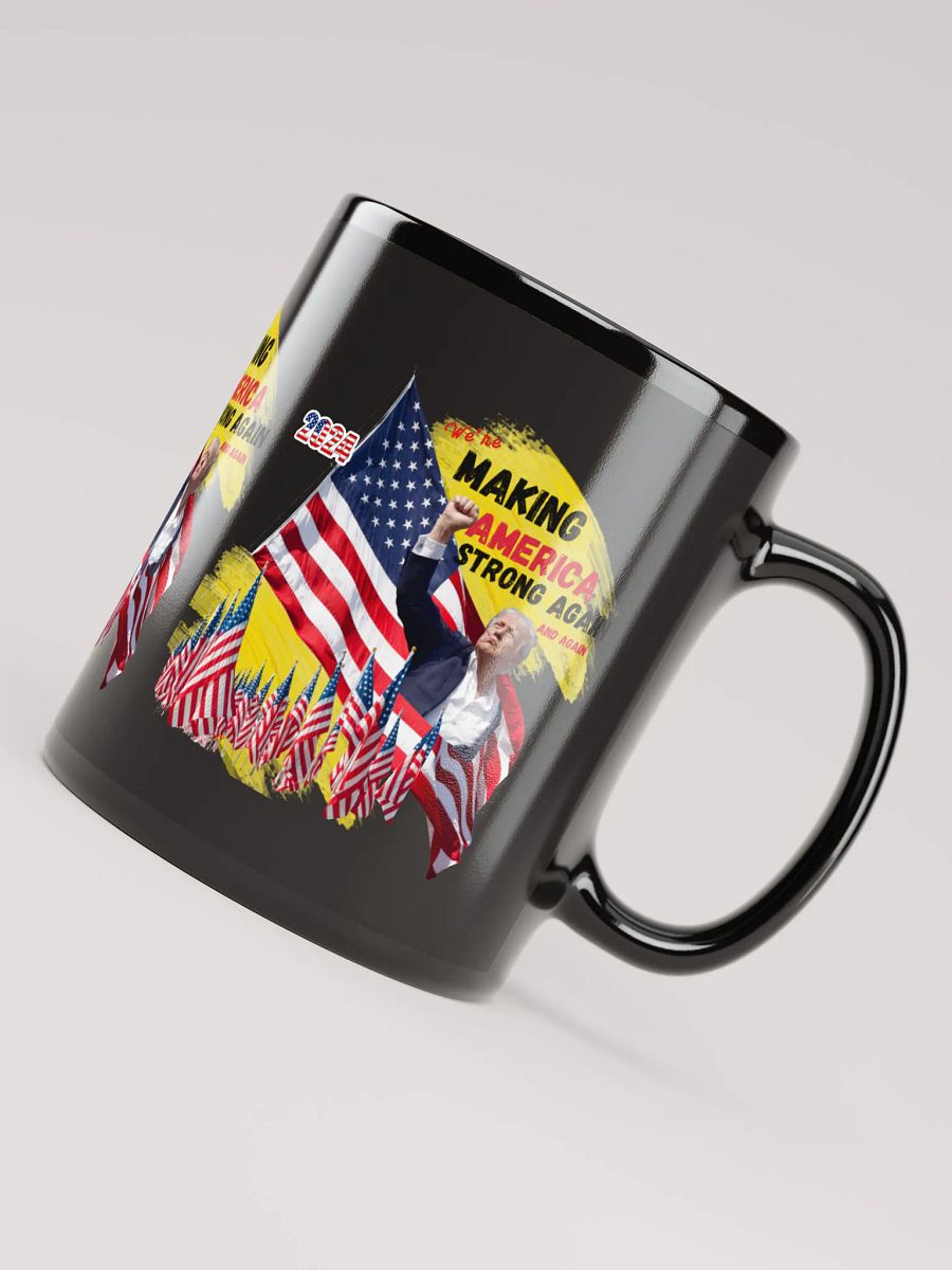 Black Mug Make America Strong Again for Dads and office staff product image (7)