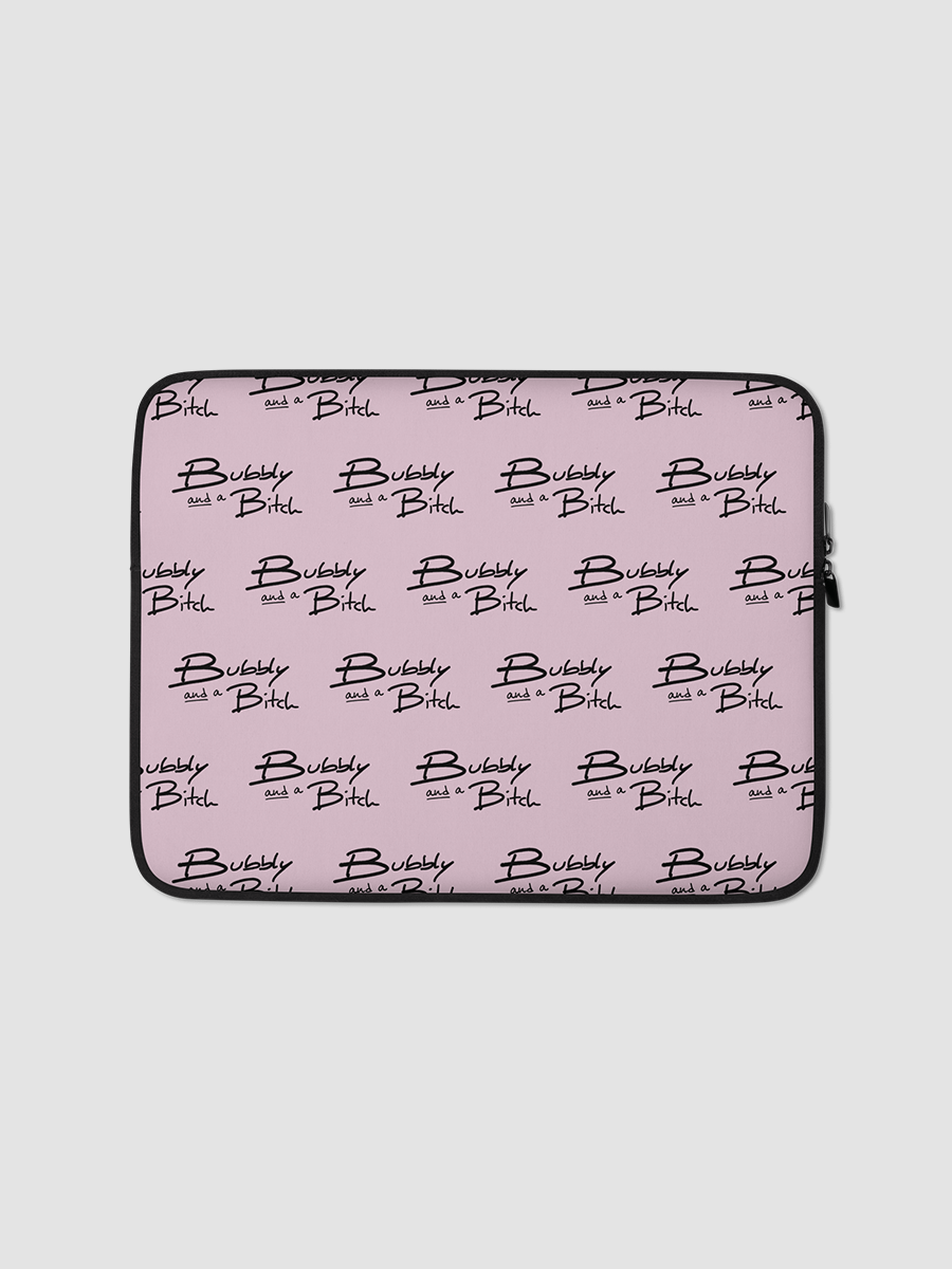 Bubbly and a B*tch pink laptop sleeve product image (1)