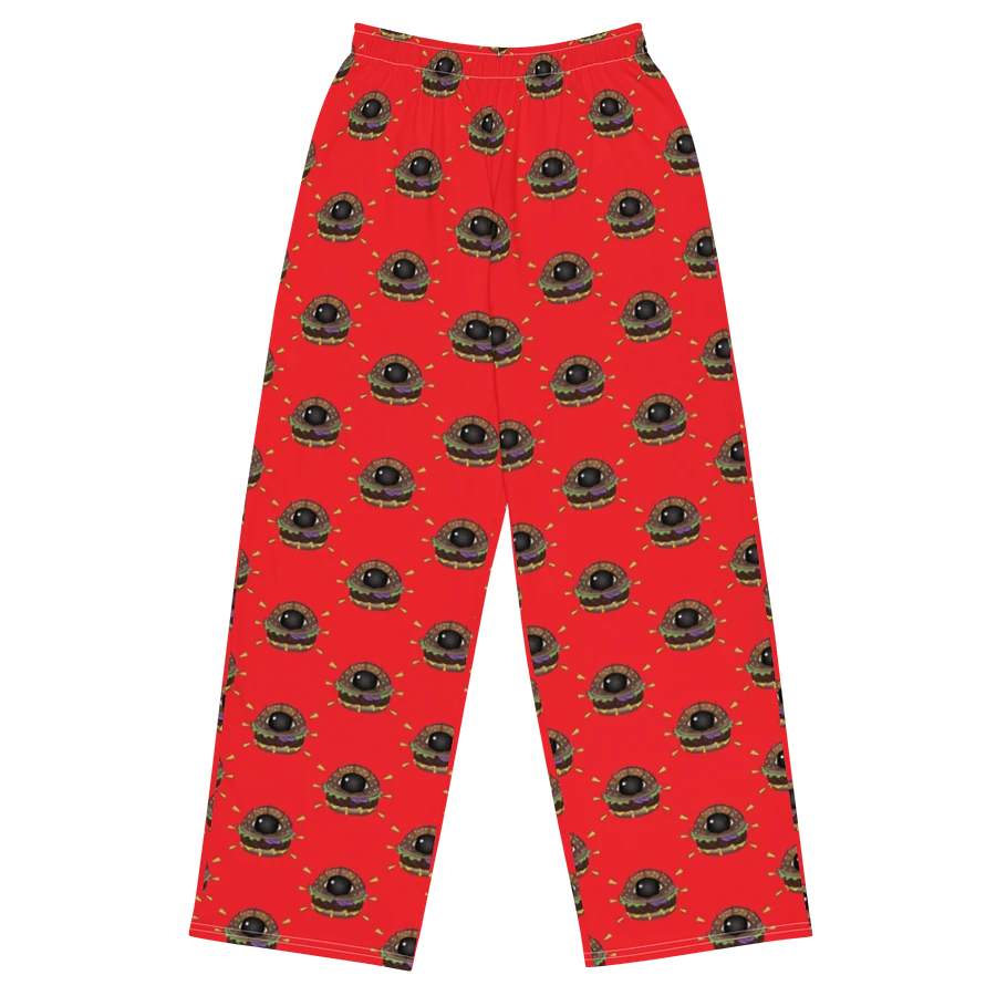 Red All-Over Eye Burger Unisex Wide-Leg Pants product image (4)