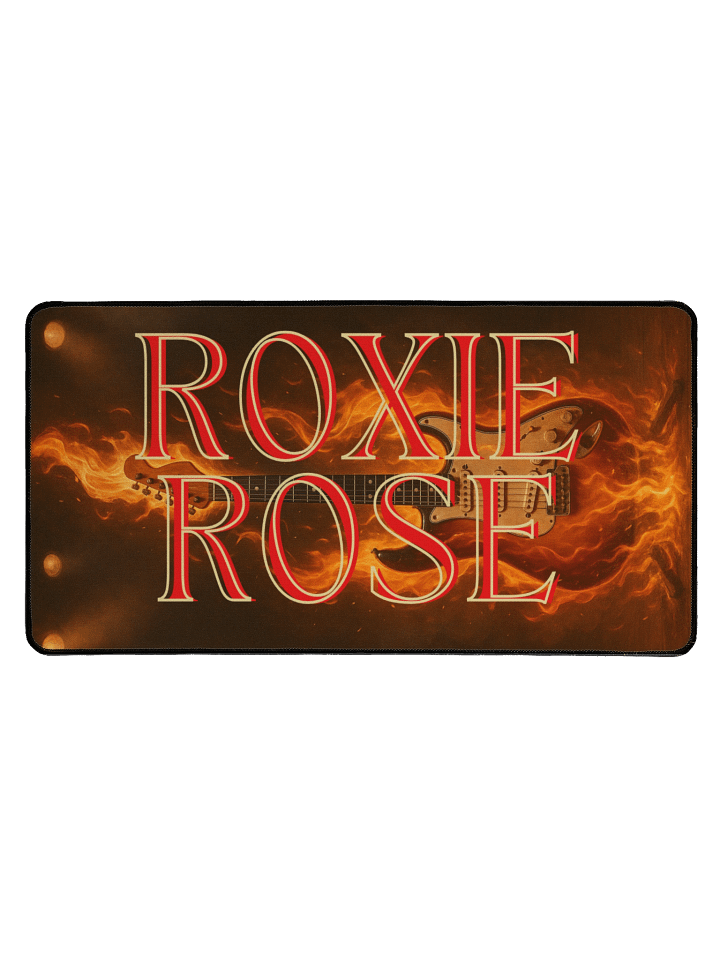 Flaming Guitar: Roxie Rose Desk Mat product image (1)