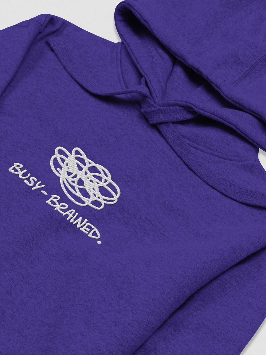 BUSY-BRAINED (white design) embroidered heavyweight hoodie product image (1)