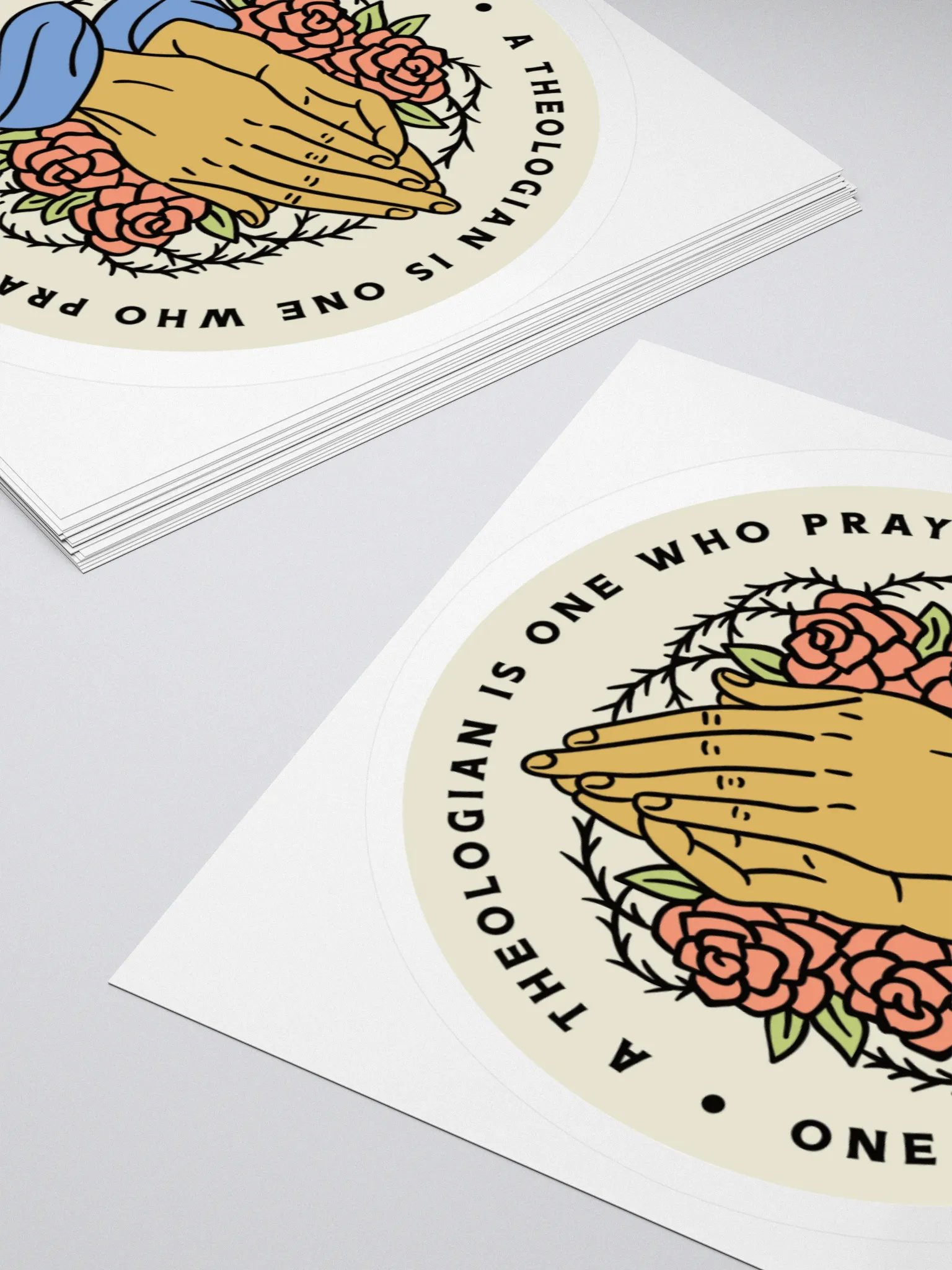 A theologian is one who prays sticker product image (11)