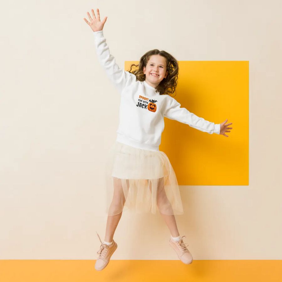 Spooky Fun with Jack Gildan Youth Crew Neck Sweatshirt – Cozy Halloween Kids' Apparel product image (5)
