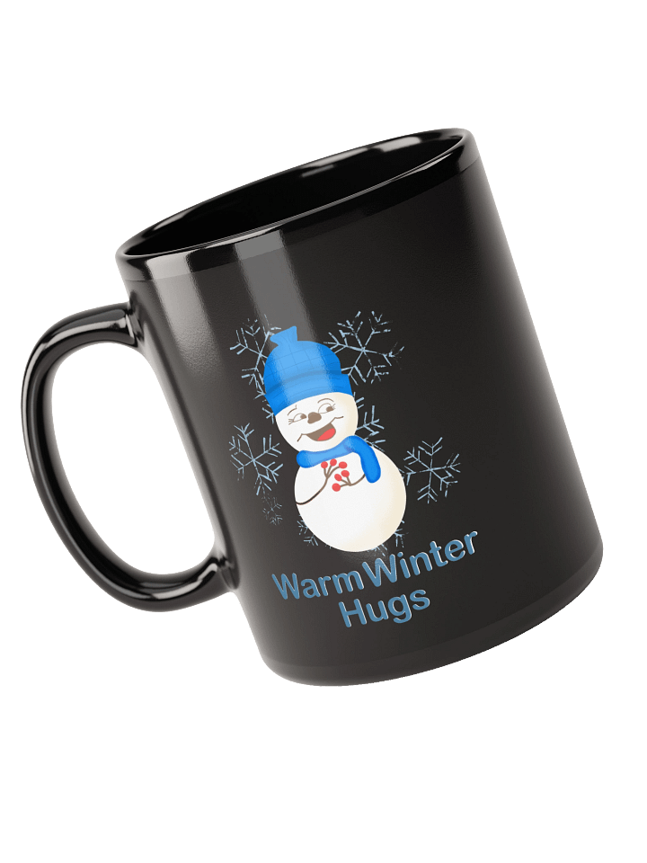 Snowman Hugs Loading Snowman Black Mug product image (2)