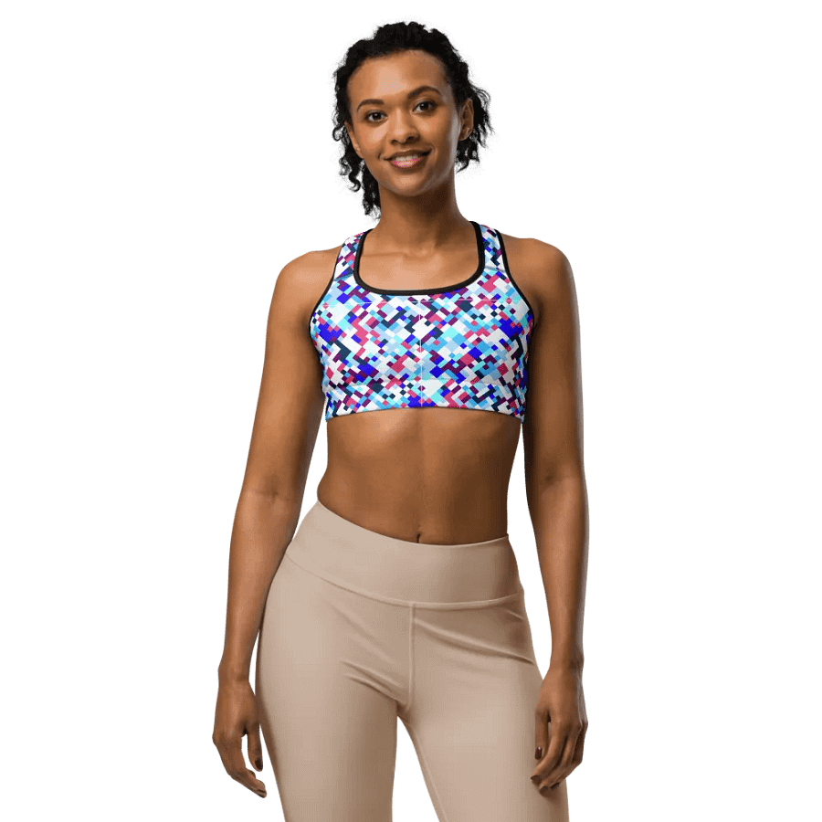 Colorful Mosaic Pattern Sports Bra product image (3)