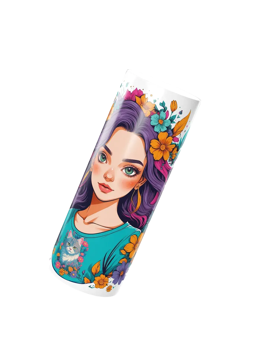 Bloomcore Flower Girl 20 oz Skinny Stainless Steel Tumbler - White - v2 product image (3)