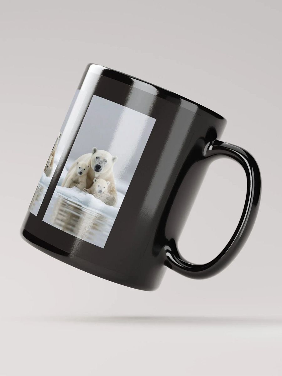 Polar Bear Arctic Reflections Black Glossy Mug product image (3)