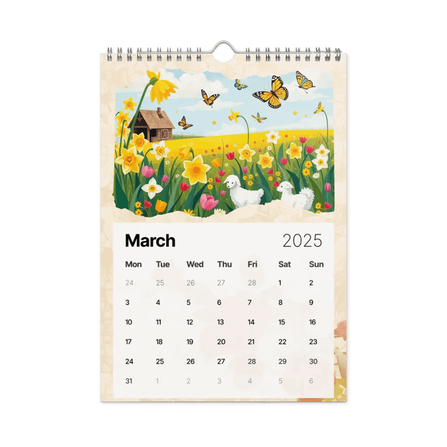 FOLK ART WALL CALENDAR 2025 product image (9)