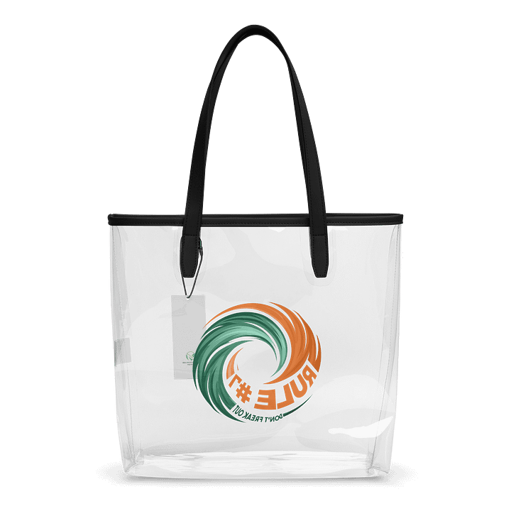 Rule #7 Clear Tote Bag Green and Orange product image (2)