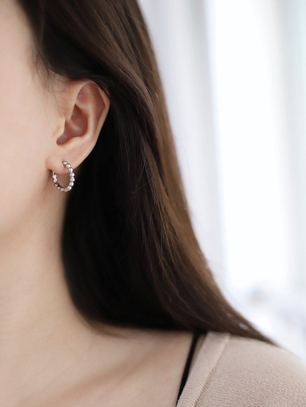 Gold Round Bead Earrings | 18K Gold Plated. product image (10)
