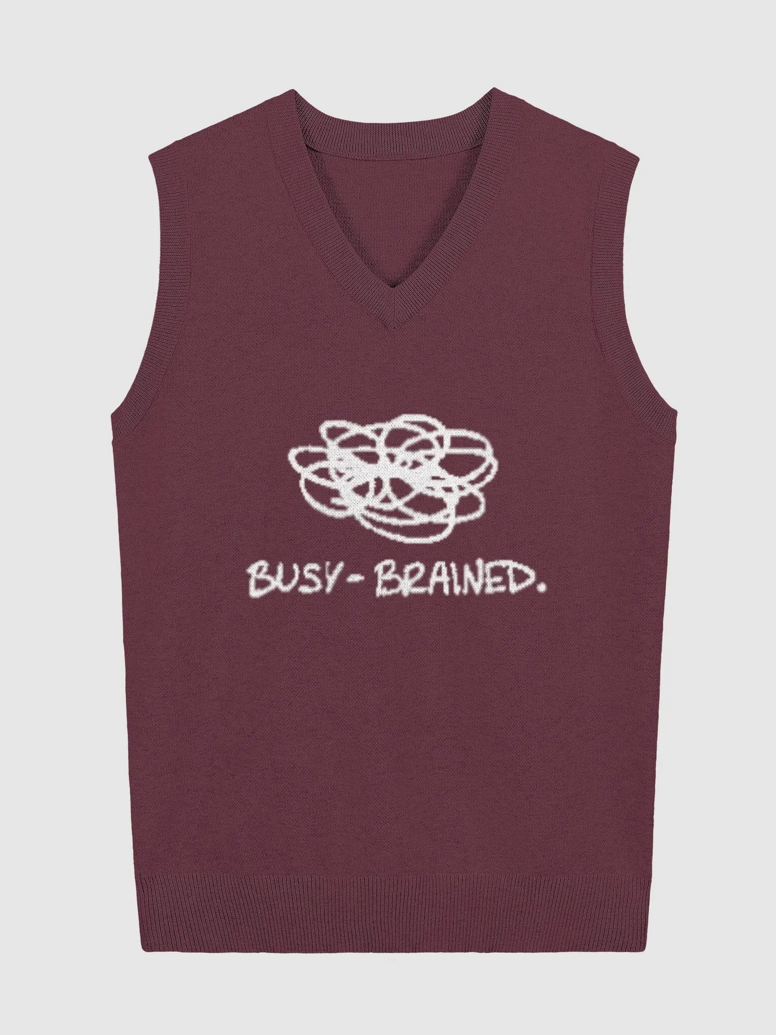 BUSY-BRAINED (maroon and white) knitwear vest product image (1)