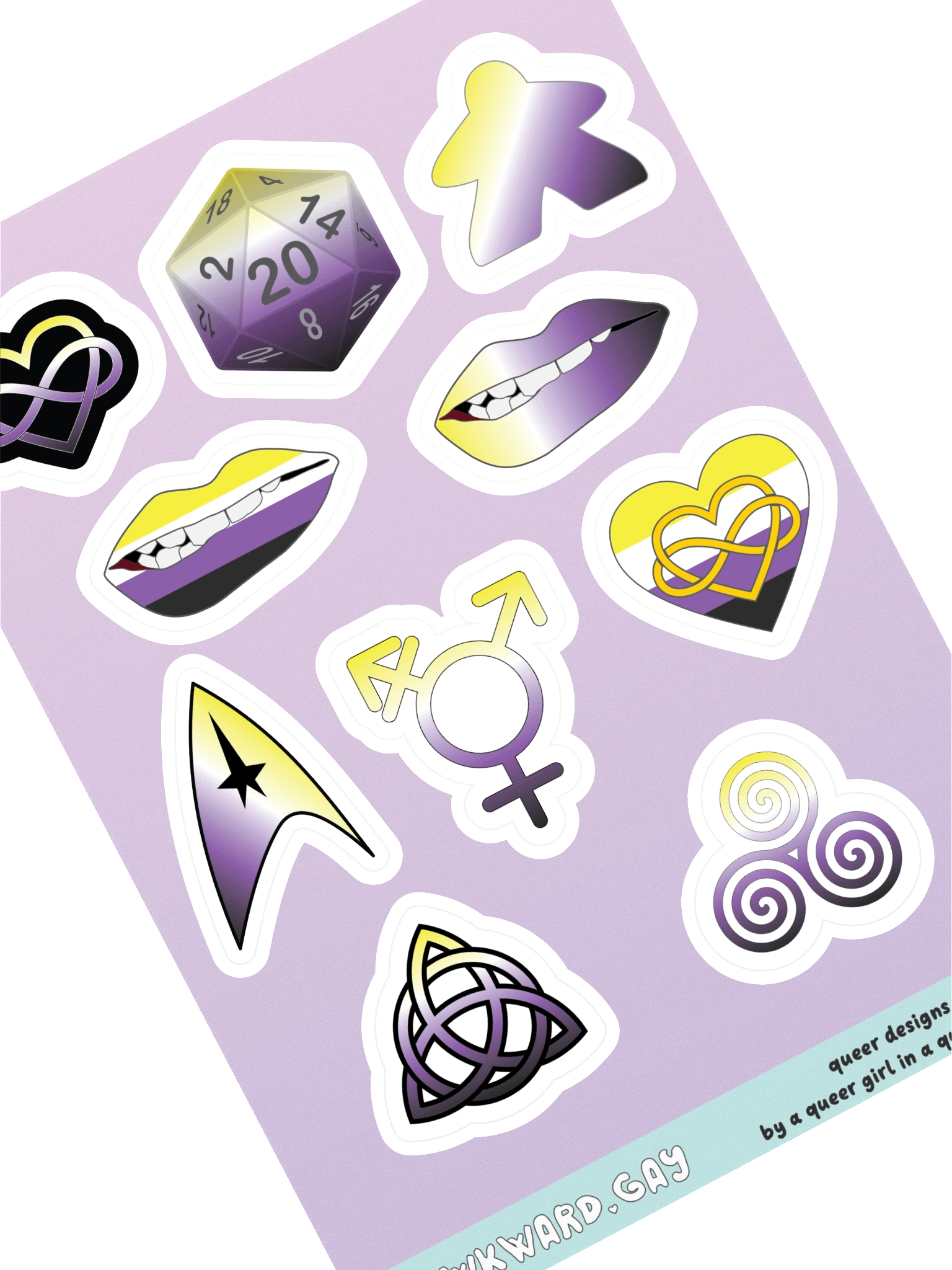 Non-binary Pride Mixed Designs Sticker Sheet product image (1)