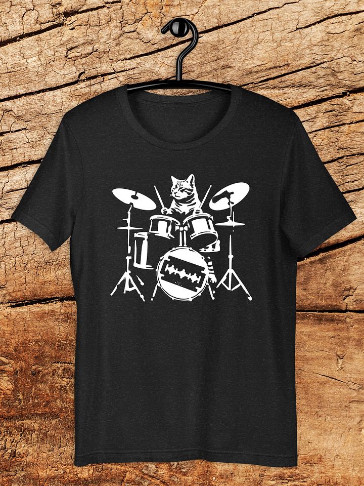 Drummer Cat Music Graphic T-Shirt product image (1)