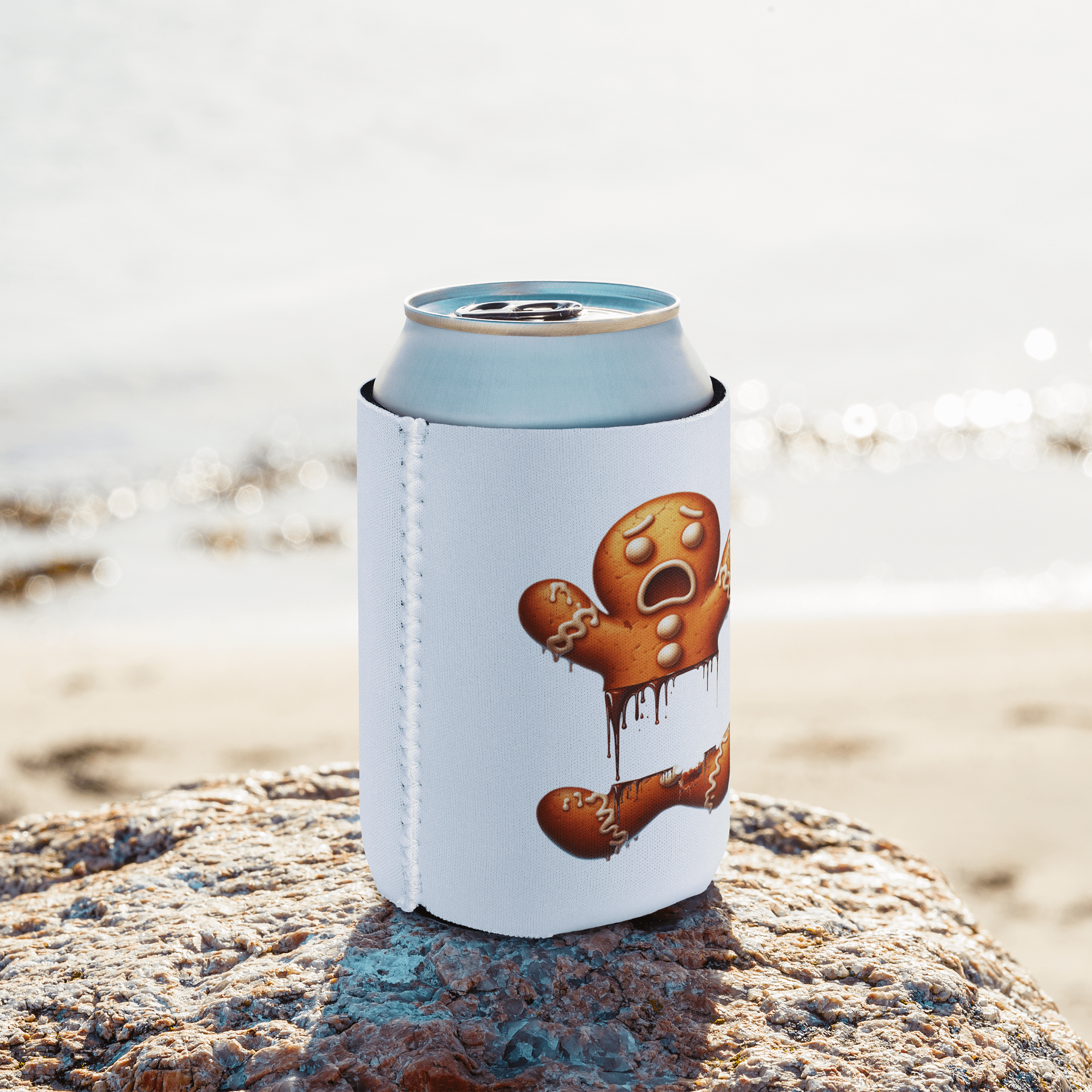 Broken Gingerbread Man Can Cooler product image (9)
