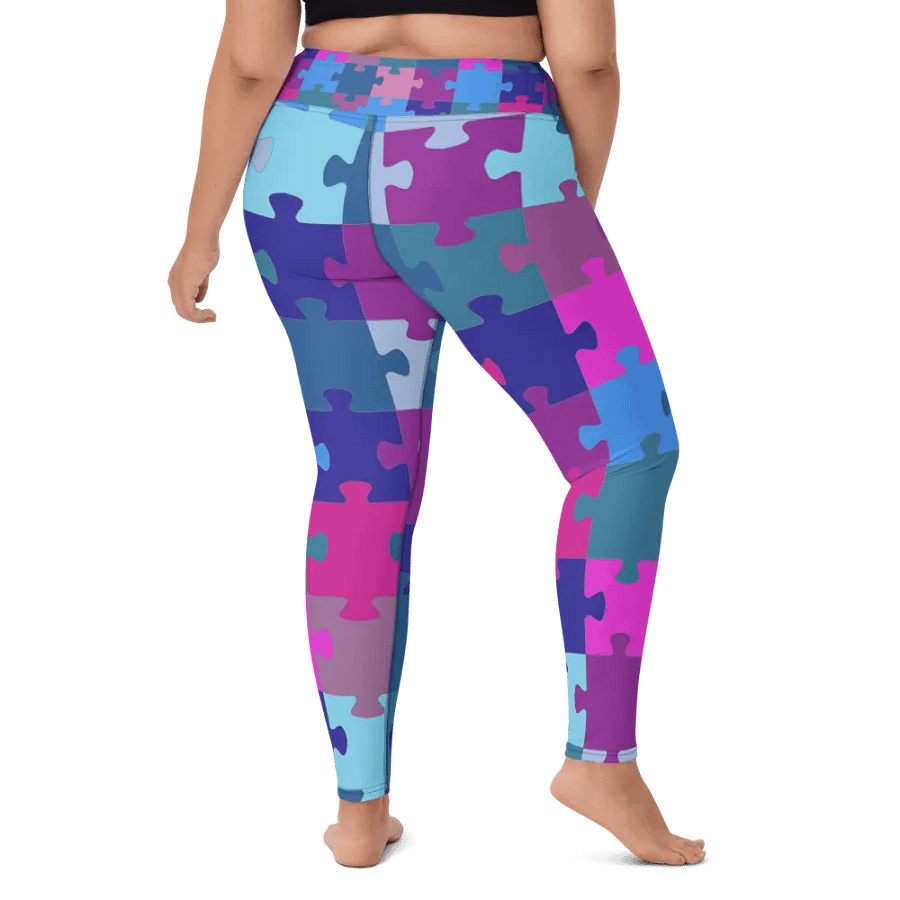 Multi-Colored Geometric Puzzle Pattern Yoga Leggings product image (10)