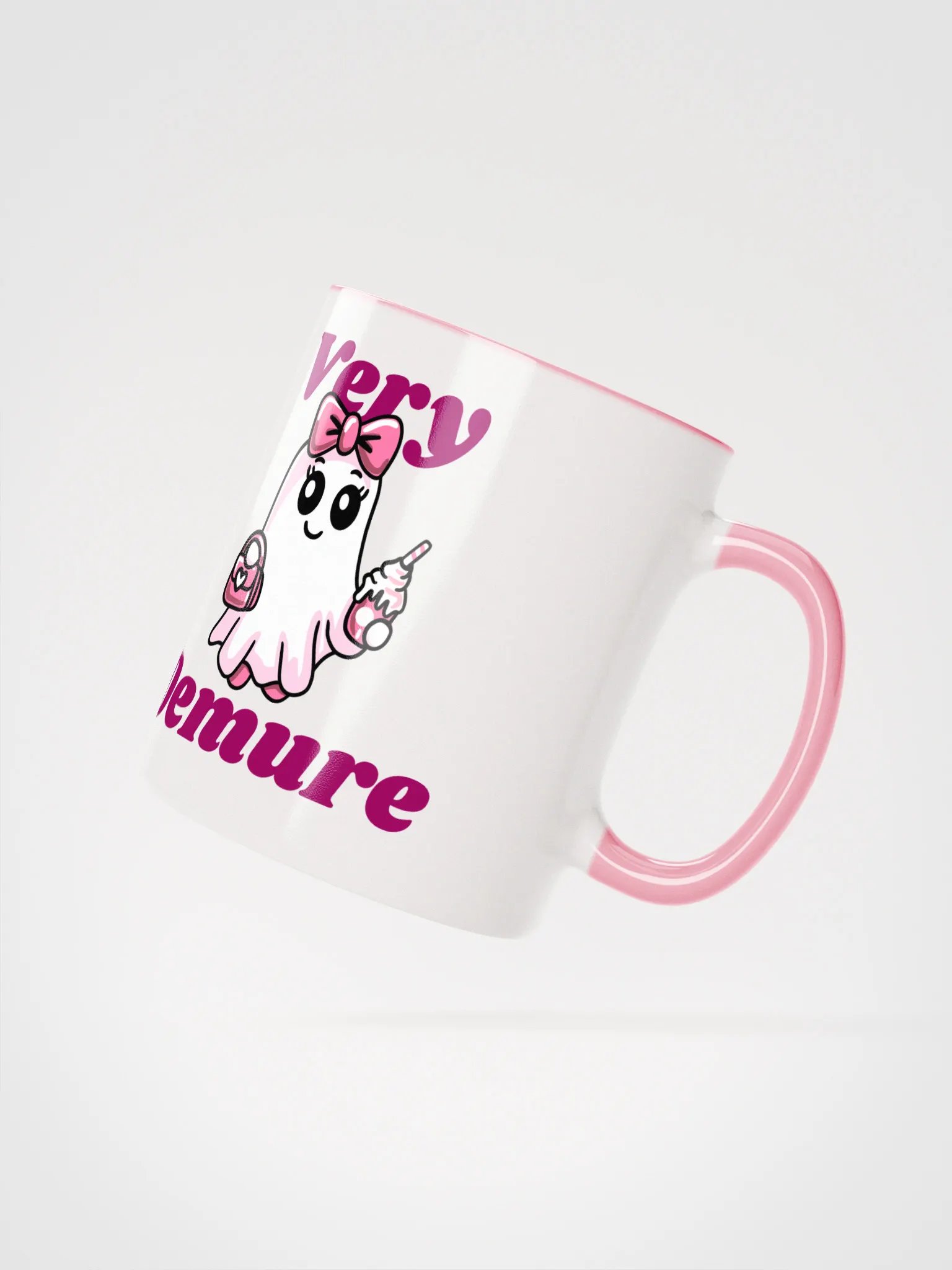 Very Demure Cute Ghost Right Hand Accent Color Mug product image (4)