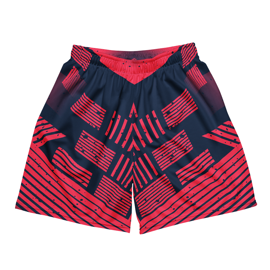 Red Stripes | Recycled Unisex Mesh Shorts product image (4)