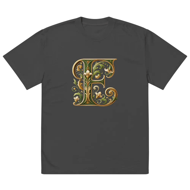 Elegant Floral Letter E Print T-Shirt product image (2)