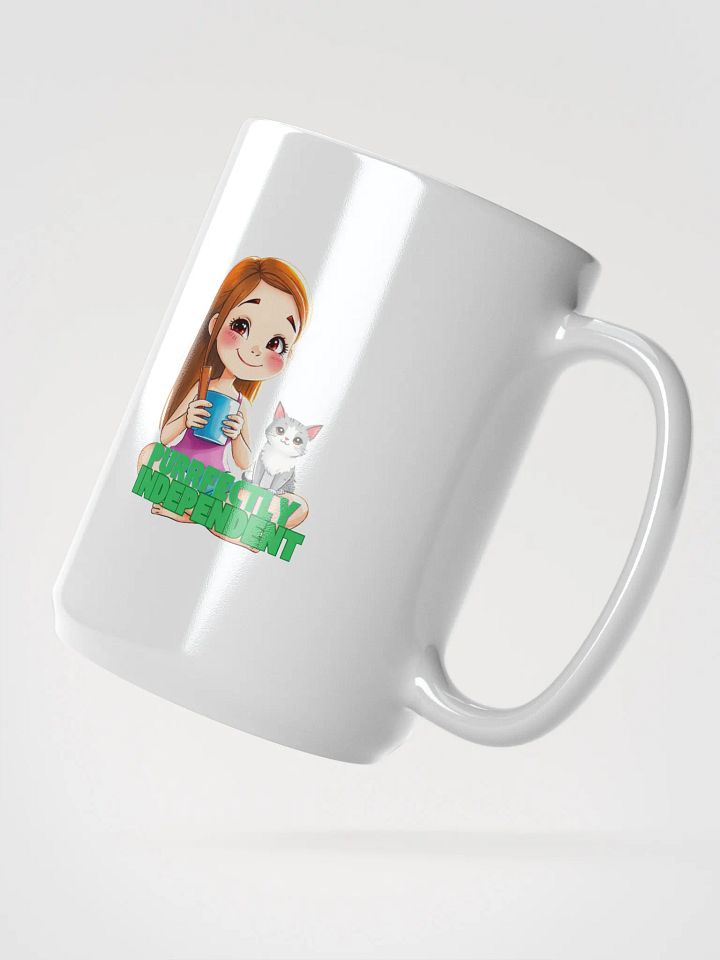 Purrfectly Independent White Glossy Mug product image (2)