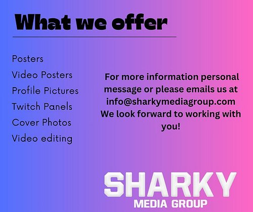Here’s a list of just some of the services we offer at Sharky Media Group!