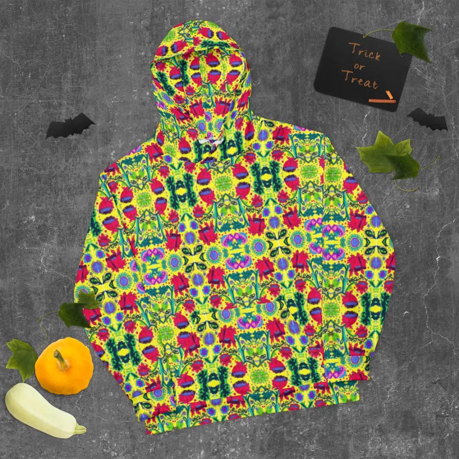 Abstract Poppy Flowers Unisex All Over Print Pull Over Hoodie product image (12)