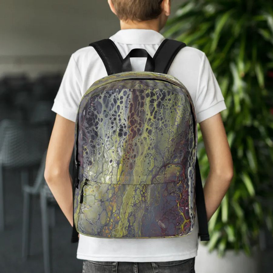 Amphibian - Acrylic Pour Print, Backpack product image (7)