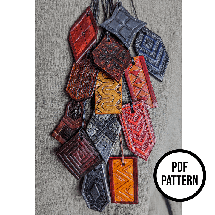 Leather Pendant PDF Pattern Pack - Dwarf Pendants inspired by The Hobbit product image (2)