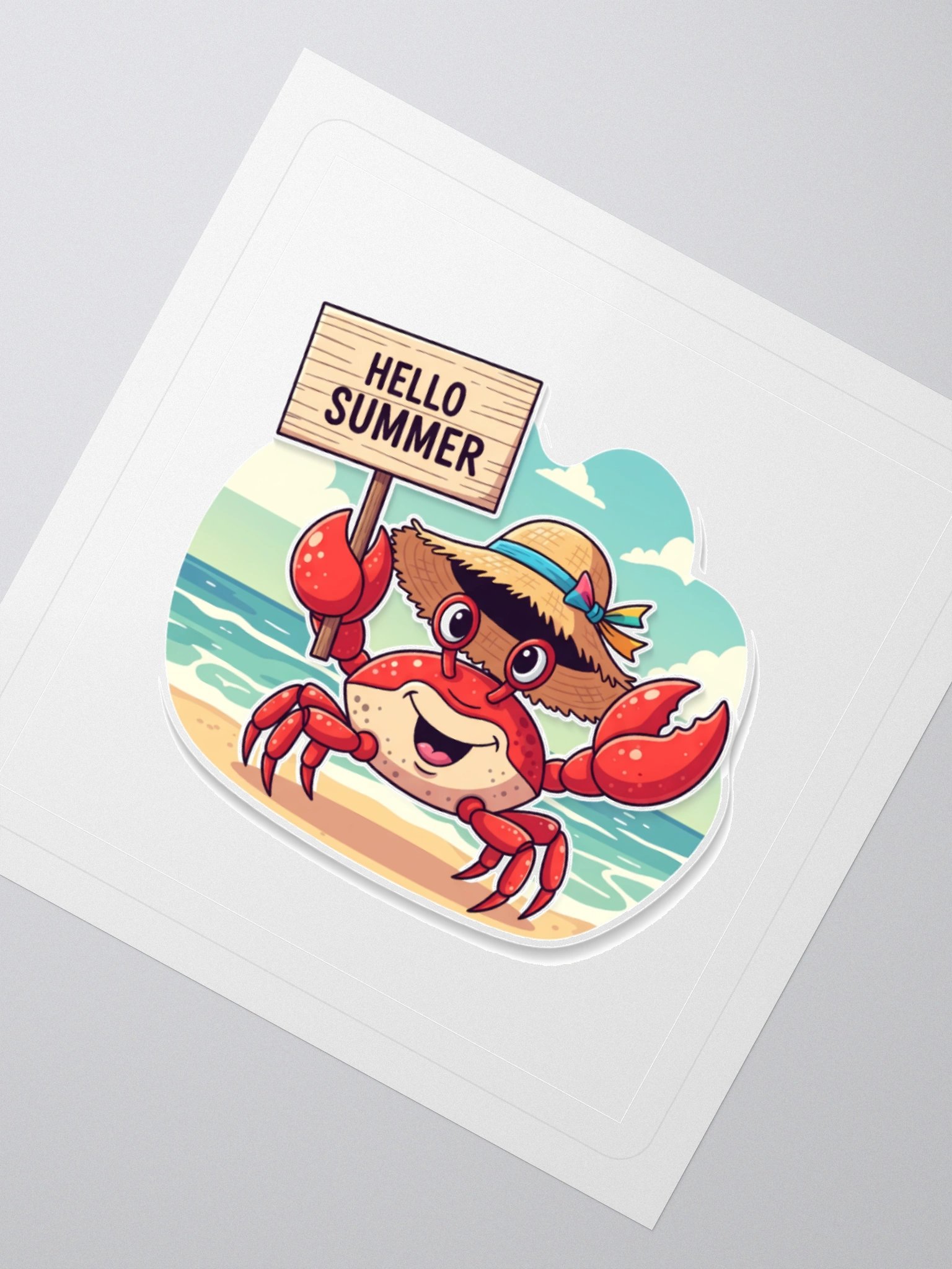 Hello Summer Crab Kiss Cut Stickers product image (5)