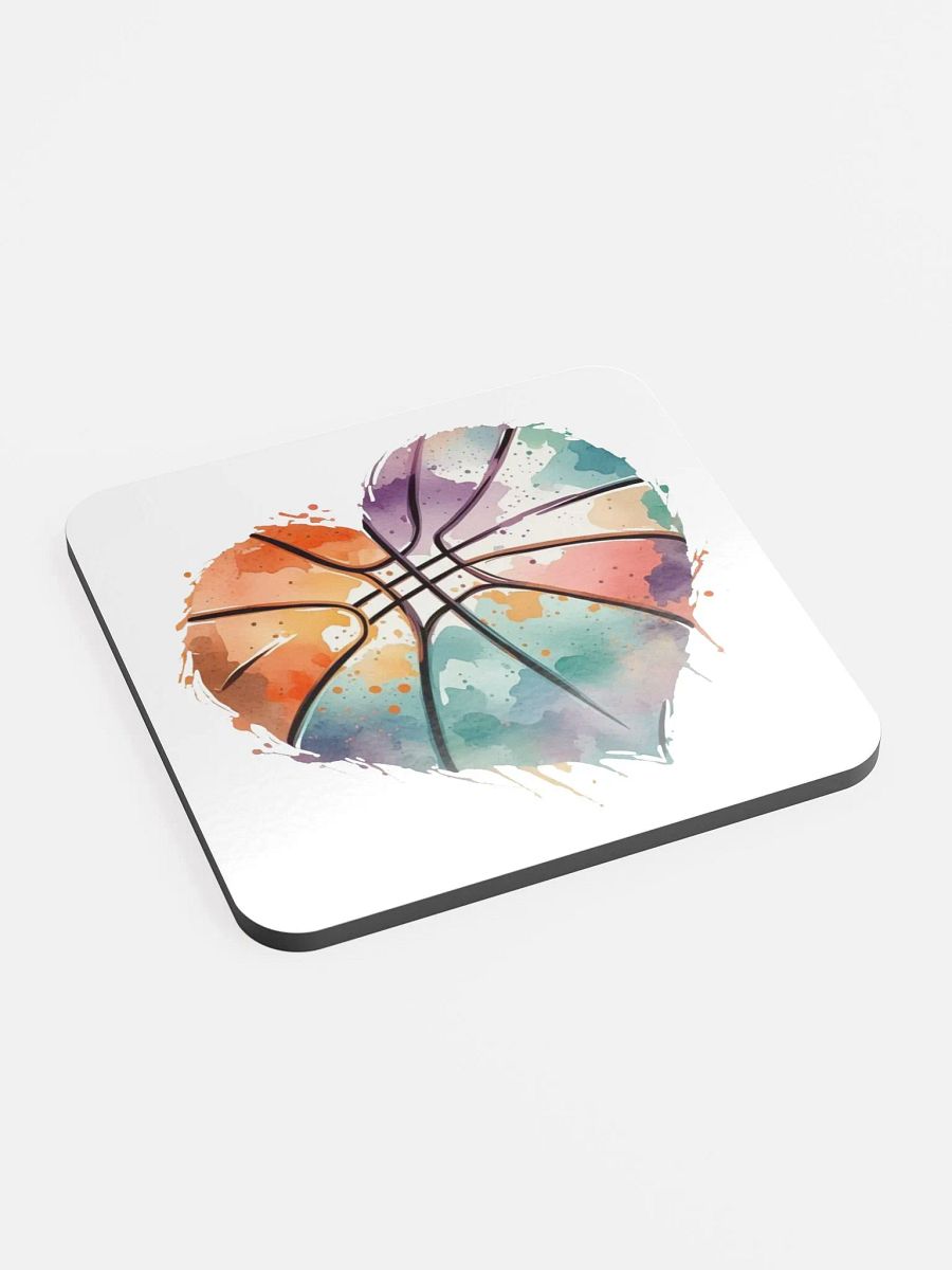 Heart Pastel Basketball Hoops of Love Cork Coaster Set product image (3)