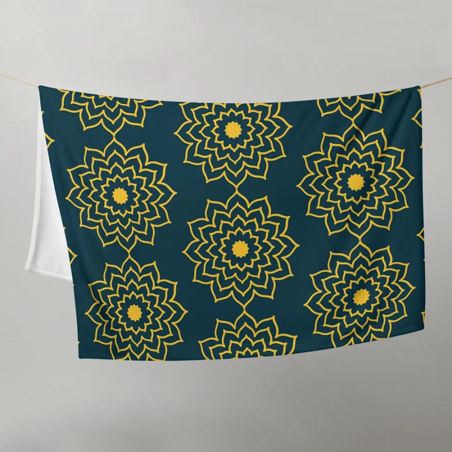 Yellow and Blue Whale Pattern Throw product image (1)