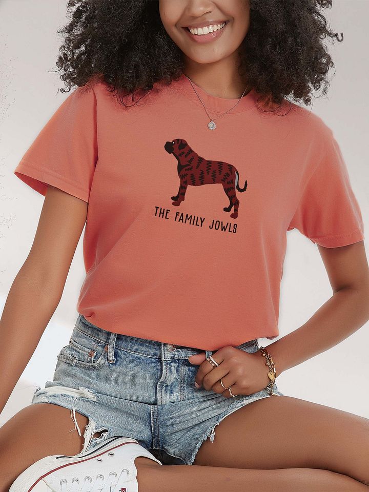The Family Jowls T-Shirt(Embroidered) of a Bullmastiff(Brindle) product image (2)