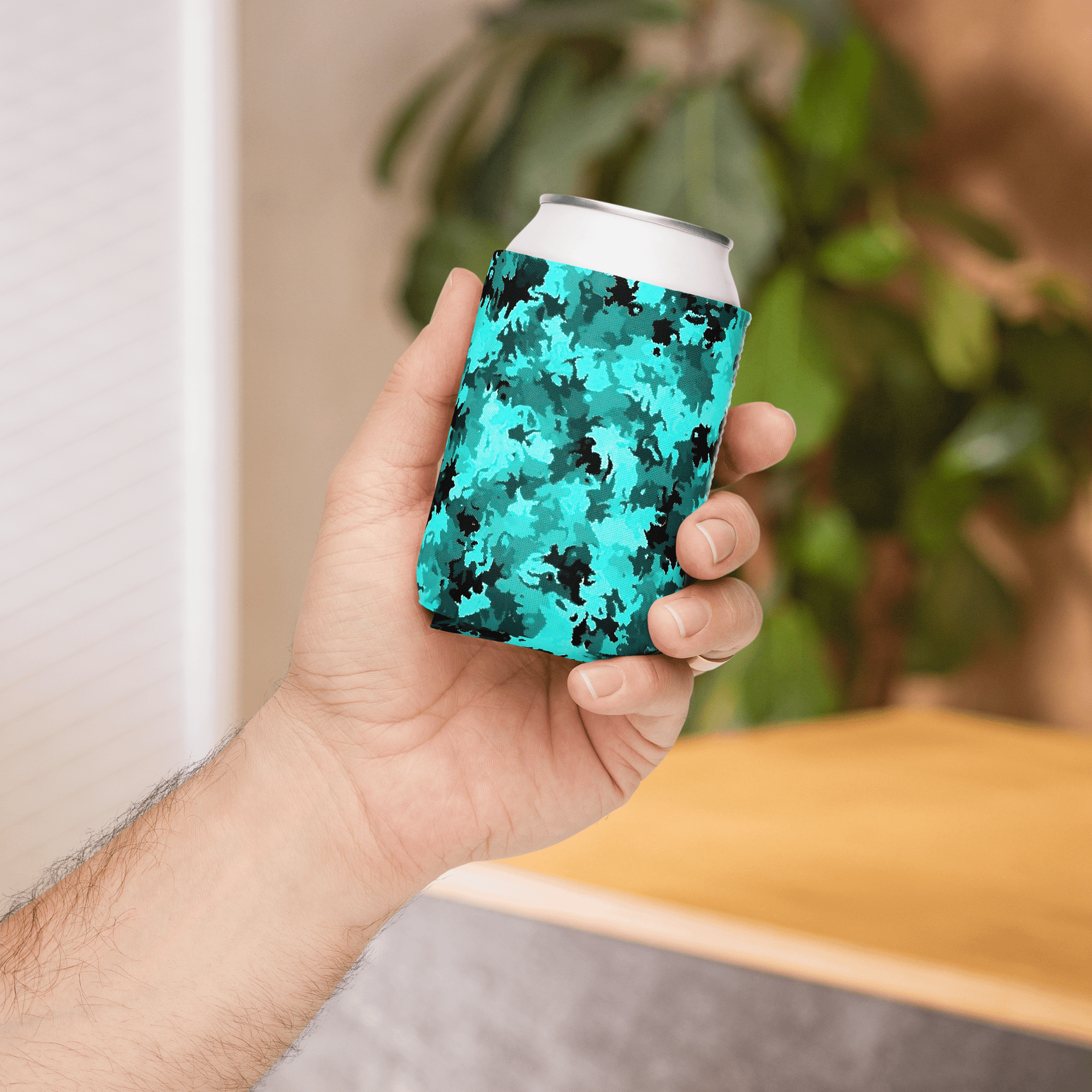 Teal Camo Can Cooler product image (5)